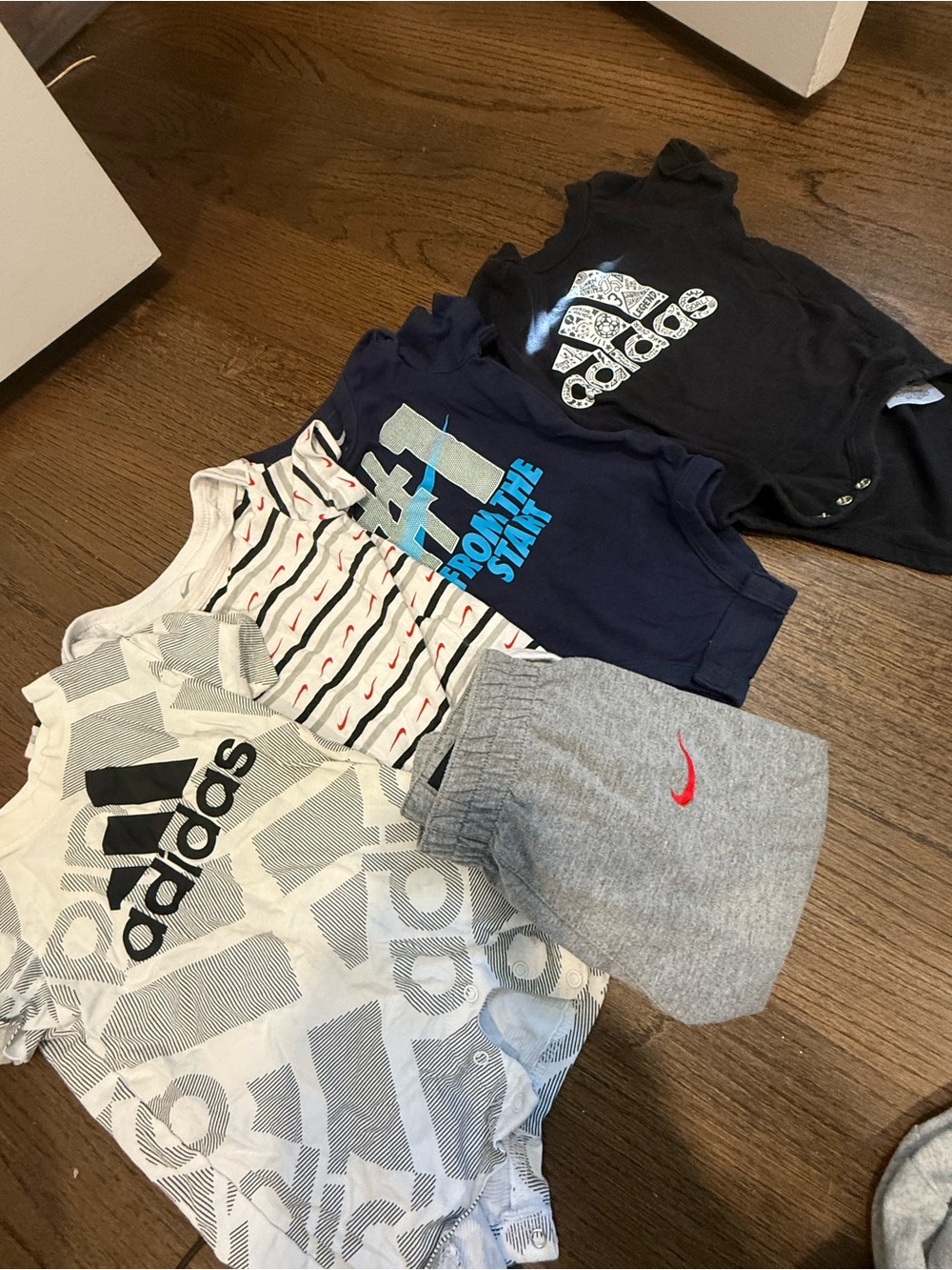 Nike Gray Shorts with Red Swoosh - Kids Athletic Bottoms